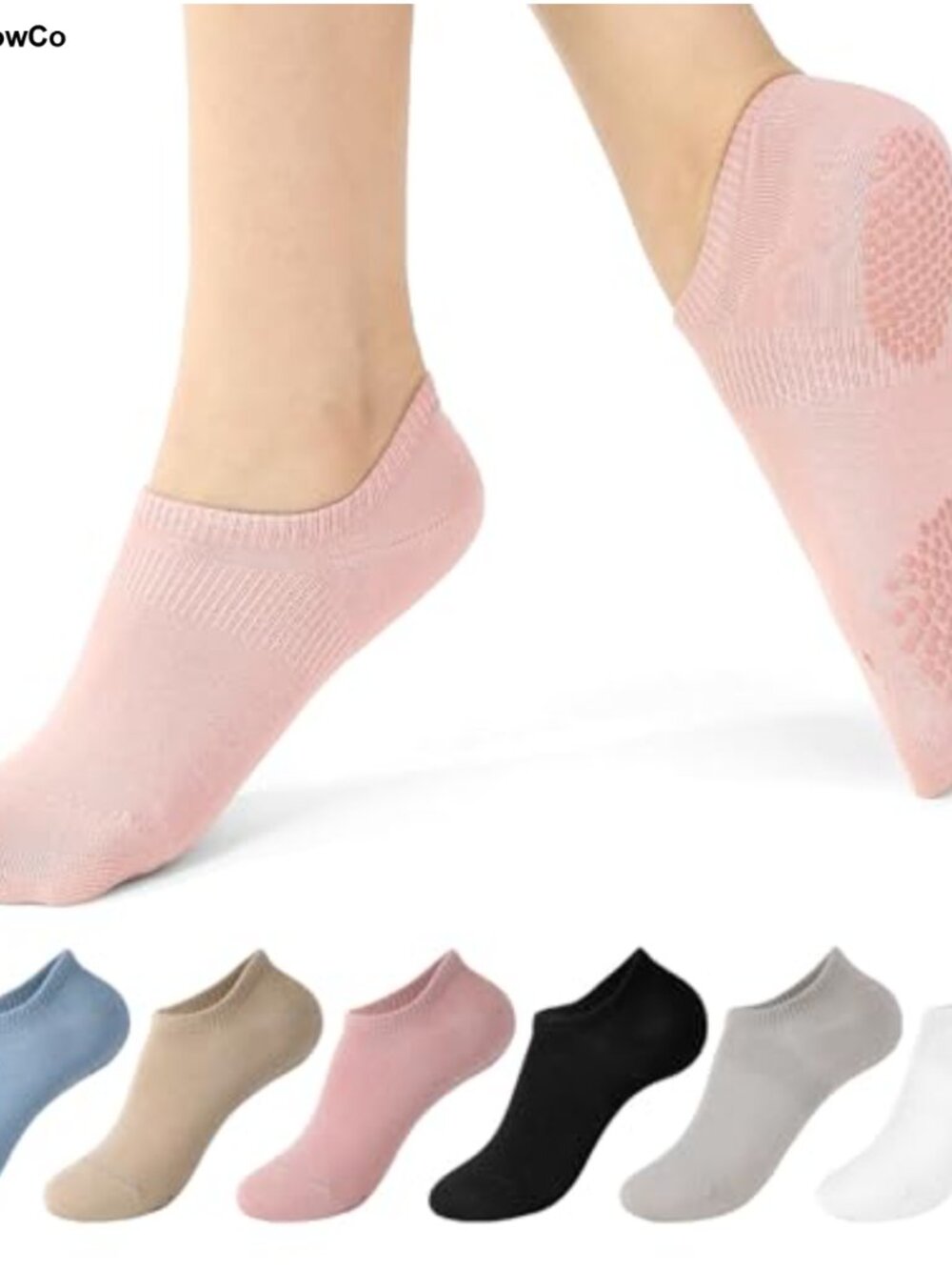 Women's Pilates Yoga Grippy Socks Cotton Blend Non-Slip Athletic